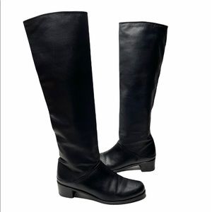 Stuart Weitzman | Napa Leather Knee High Boots Low Heel 8.5 Black